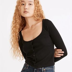 Madewell Ribbed Cardigan Crop Tee
